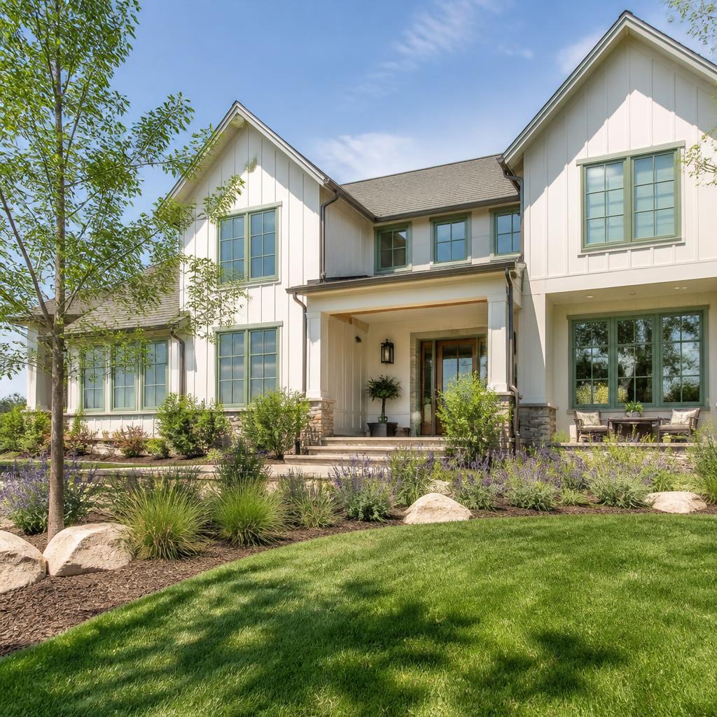 Beautiful clean modern Colorado home exterior